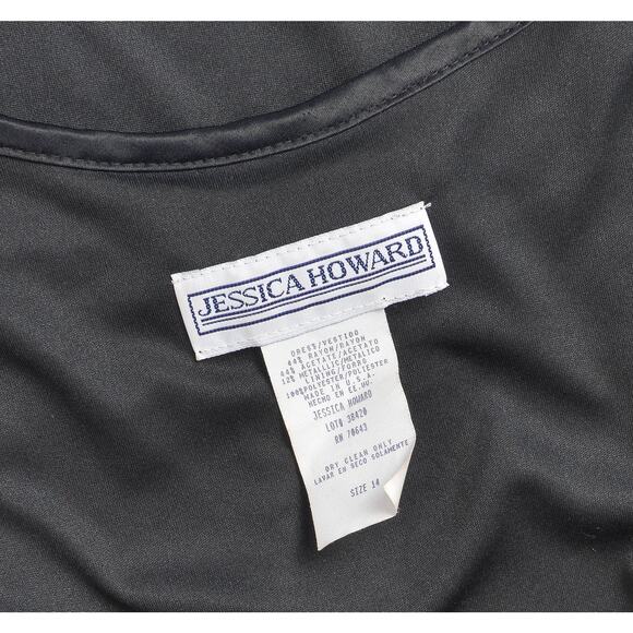 Vintage 90s Black Sheer Lace Metallic Silver Boho Whimsigoth Maxi Dress M L - Picture 9 of 9